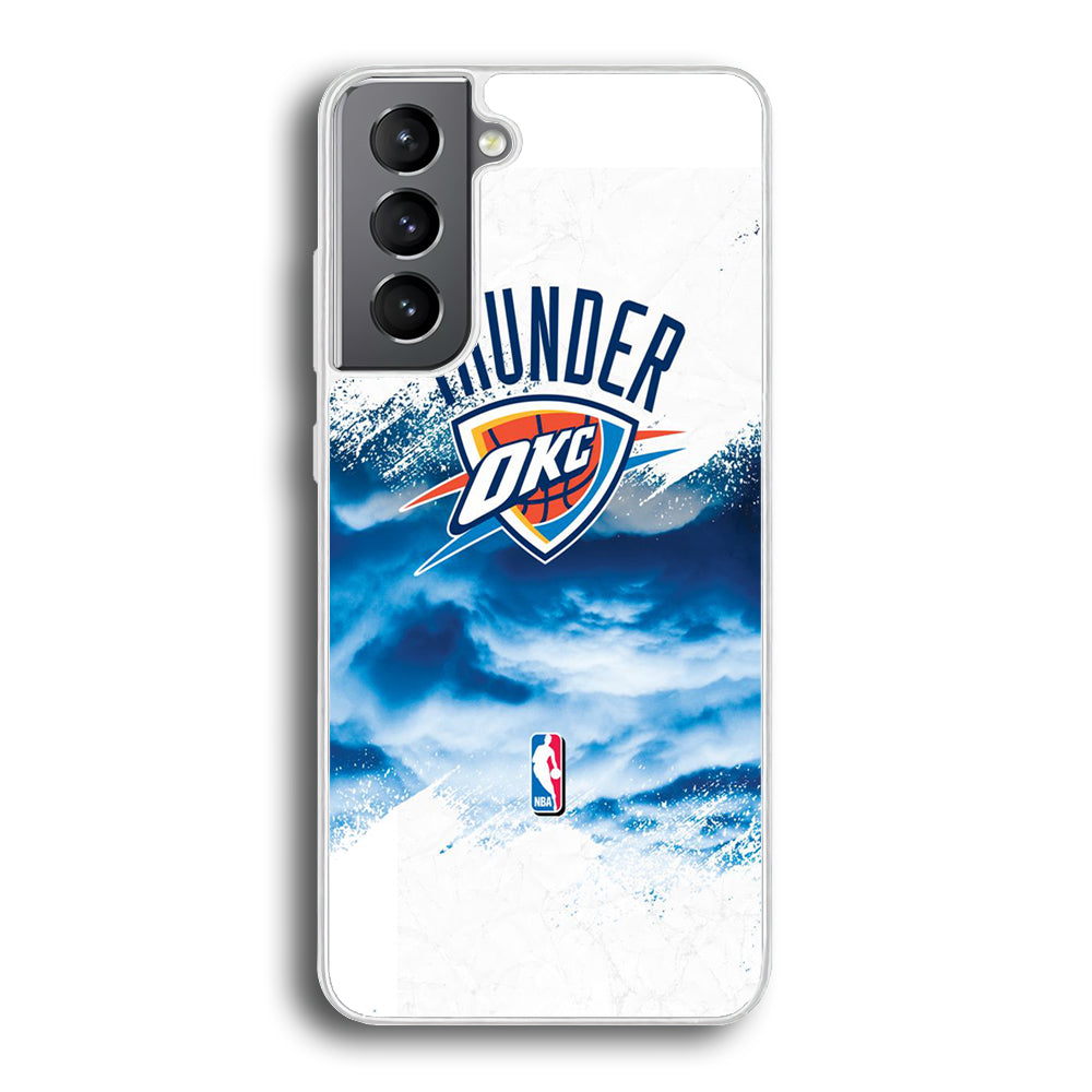 NBA Thunder Basketball 002 Samsung Galaxy S22 Case-Phone Case-Rubber White (2D Case)-Altracase