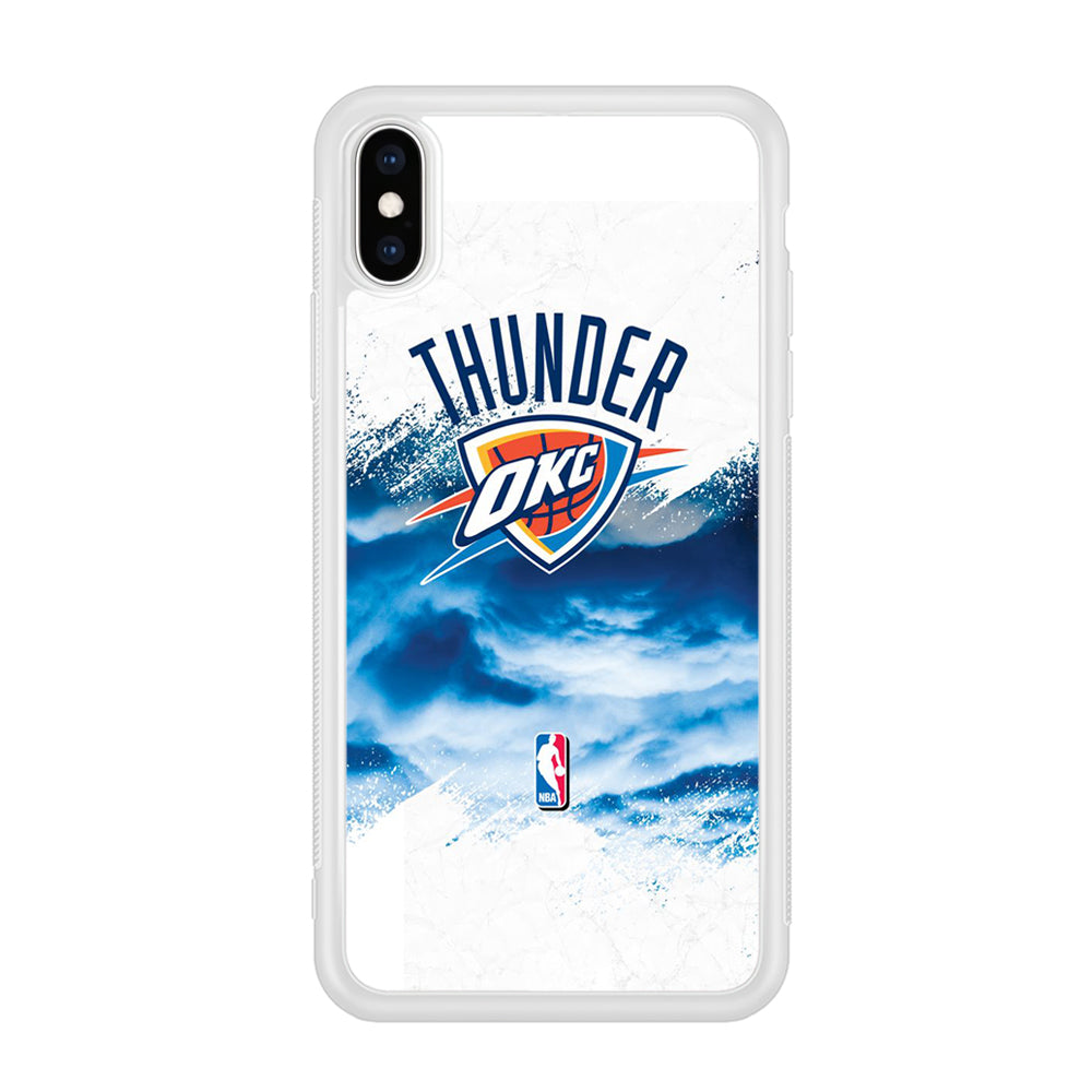 NBA Thunder Basketball 002 iPhone Xs Case-Phone Case-Rubber White (2D Case)-Altracase