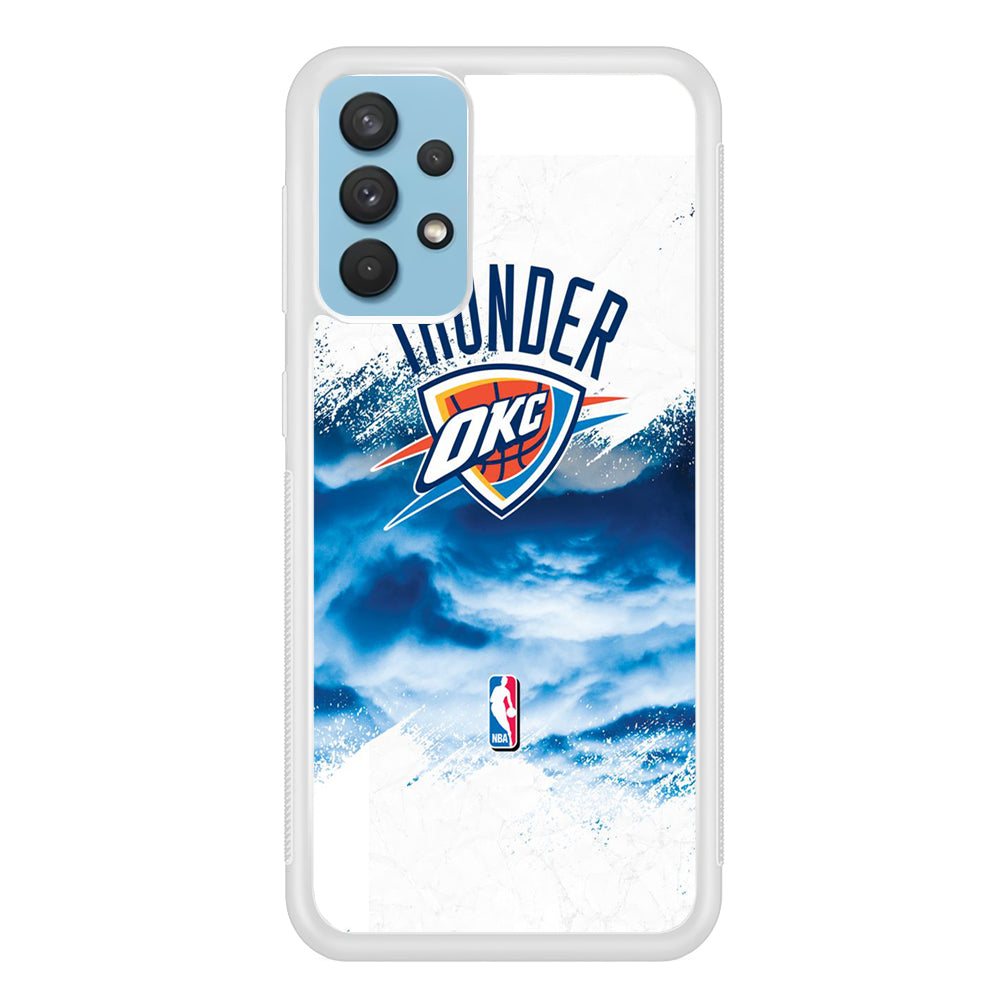 NBA Thunder Basketball 002 Samsung Galaxy A32 Case-Phone Case-Rubber White (2D Case)-Altracase