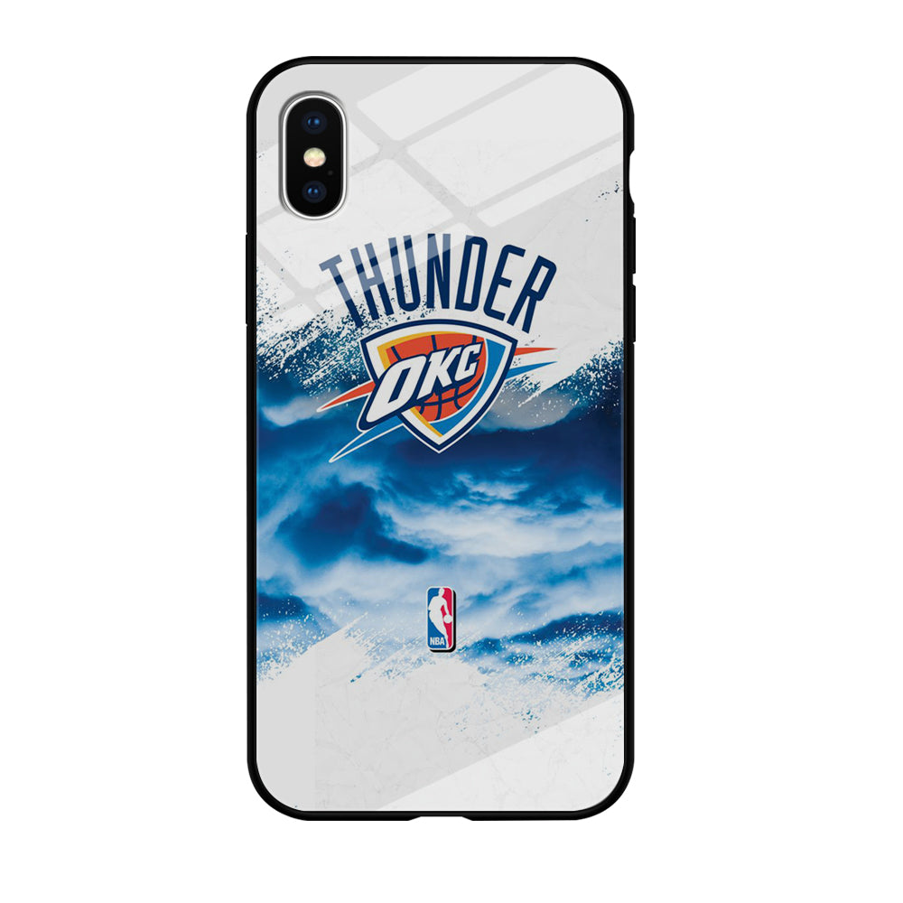 NBA Thunder Basketball 002 iPhone Xs Case-Phone Case-Tempered Glass Case-Altracase