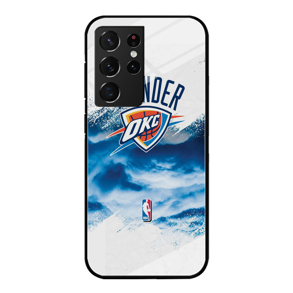 NBA Thunder Basketball 002 Samsung Galaxy S21 Ultra Case-Phone Case-Tempered Glass Case-Altracase
