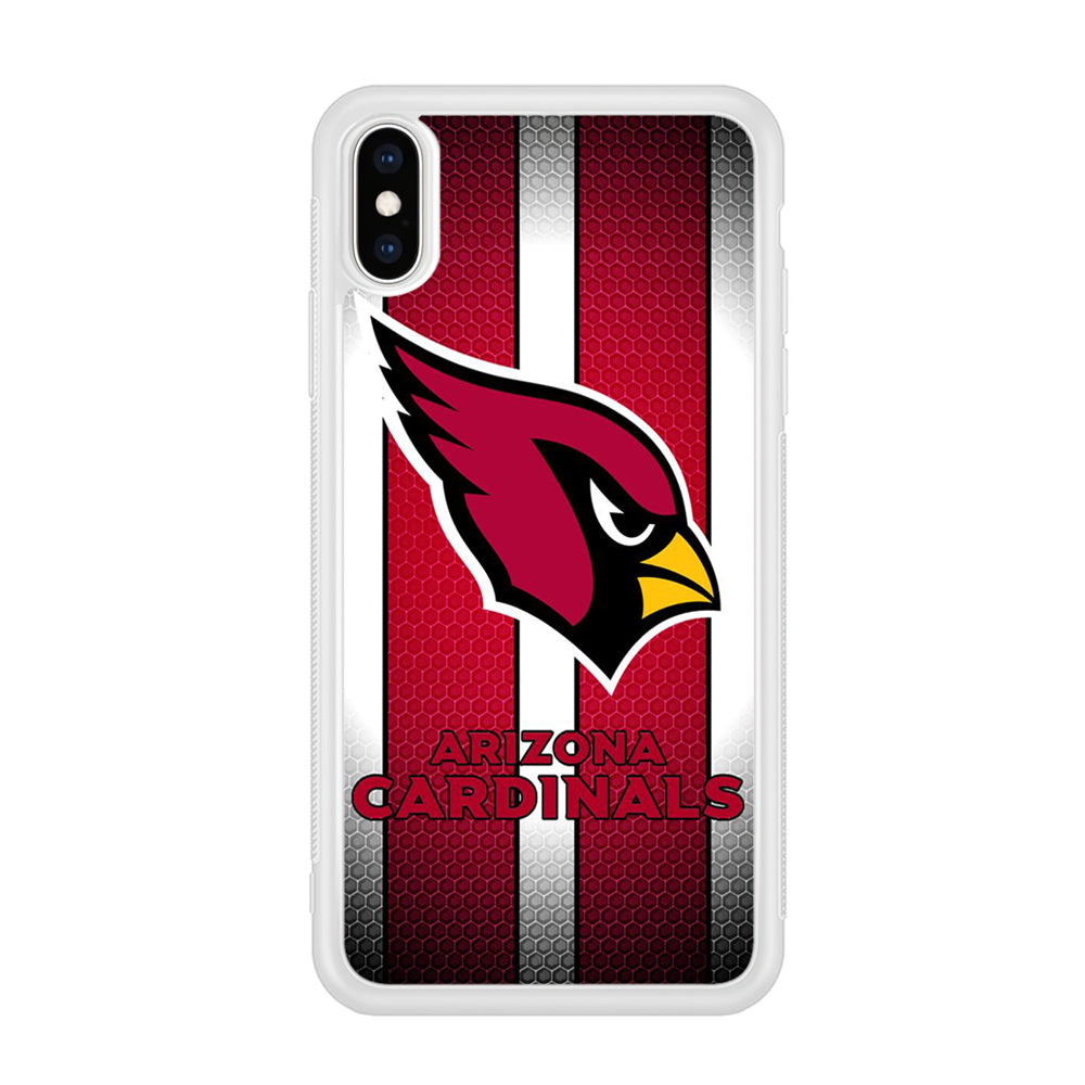 NFL Arizona Cardinals 001 iPhone Xs Case-Phone Case-Rubber White (2D Case)-Altracase