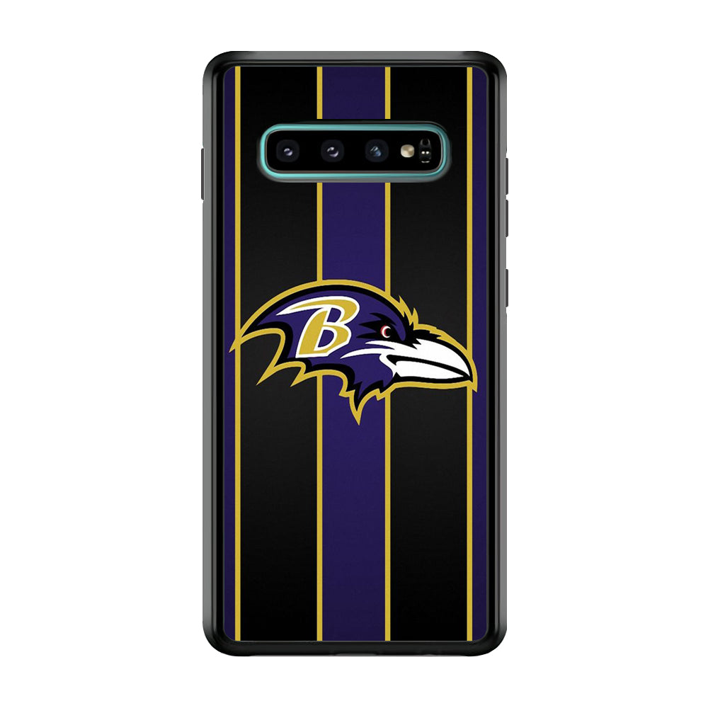 NFL Baltimore Ravens 001 Samsung Galaxy S10 Case-Phone Case-Rubber Black (2D Case)-Altracase