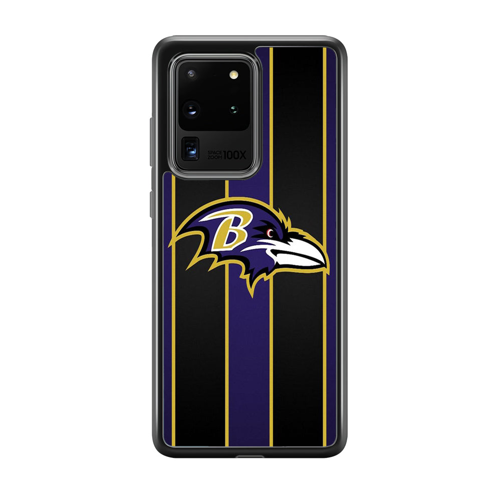 NFL Baltimore Ravens 001 Samsung Galaxy S20 Ultra Case-Phone Case-Rubber Black (2D Case)-Altracase