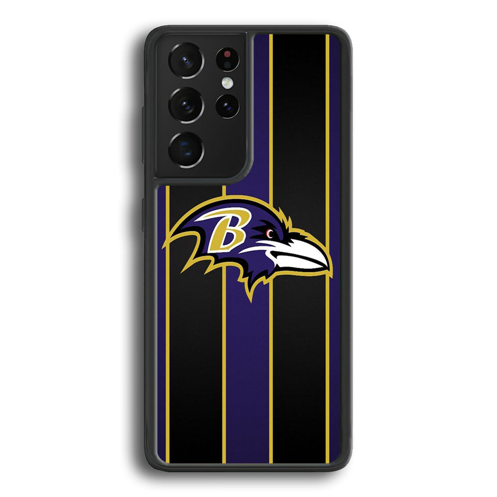 NFL Baltimore Ravens 001 Samsung Galaxy S21 Ultra Case-Phone Case-Rubber Black (2D Case)-Altracase