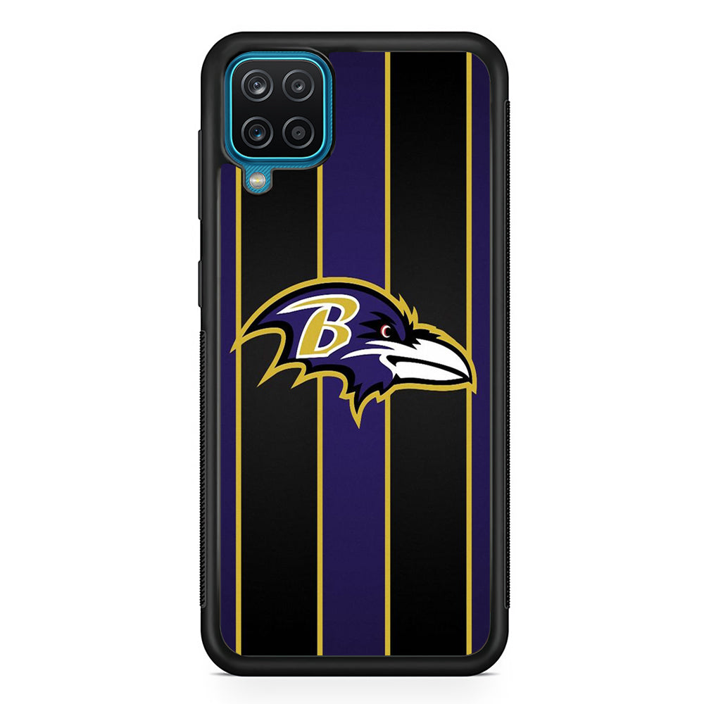 NFL Baltimore Ravens 001 Samsung Galaxy A12 Case-Phone Case-Rubber Black (2D Case)-Altracase