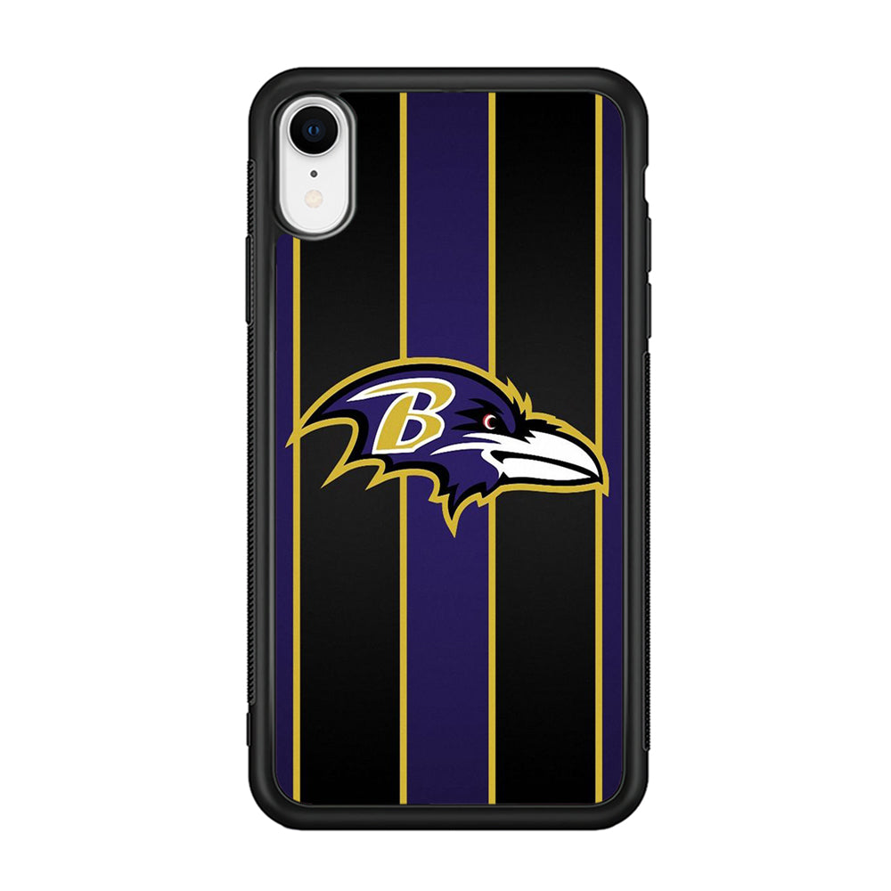 NFL Baltimore Ravens 001 iPhone XR Case-Phone Case-Rubber Black (2D Case)-Altracase