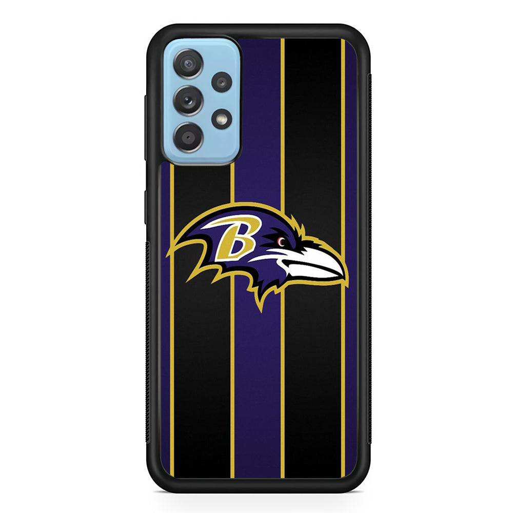 NFL Baltimore Ravens 001 Samsung Galaxy A72 Case-Phone Case-Rubber Black (2D Case)-Altracase