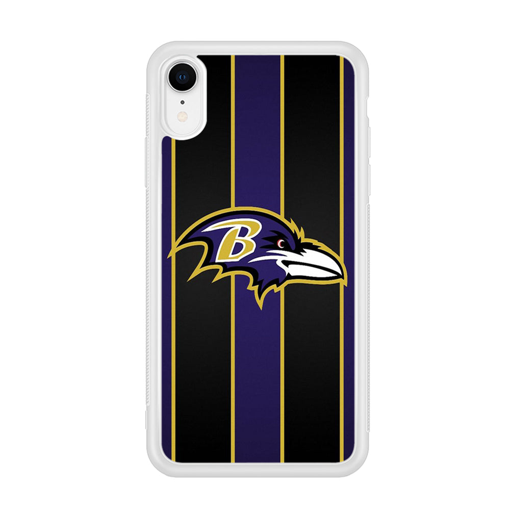 NFL Baltimore Ravens 001 iPhone XR Case-Phone Case-Rubber White (2D Case)-Altracase