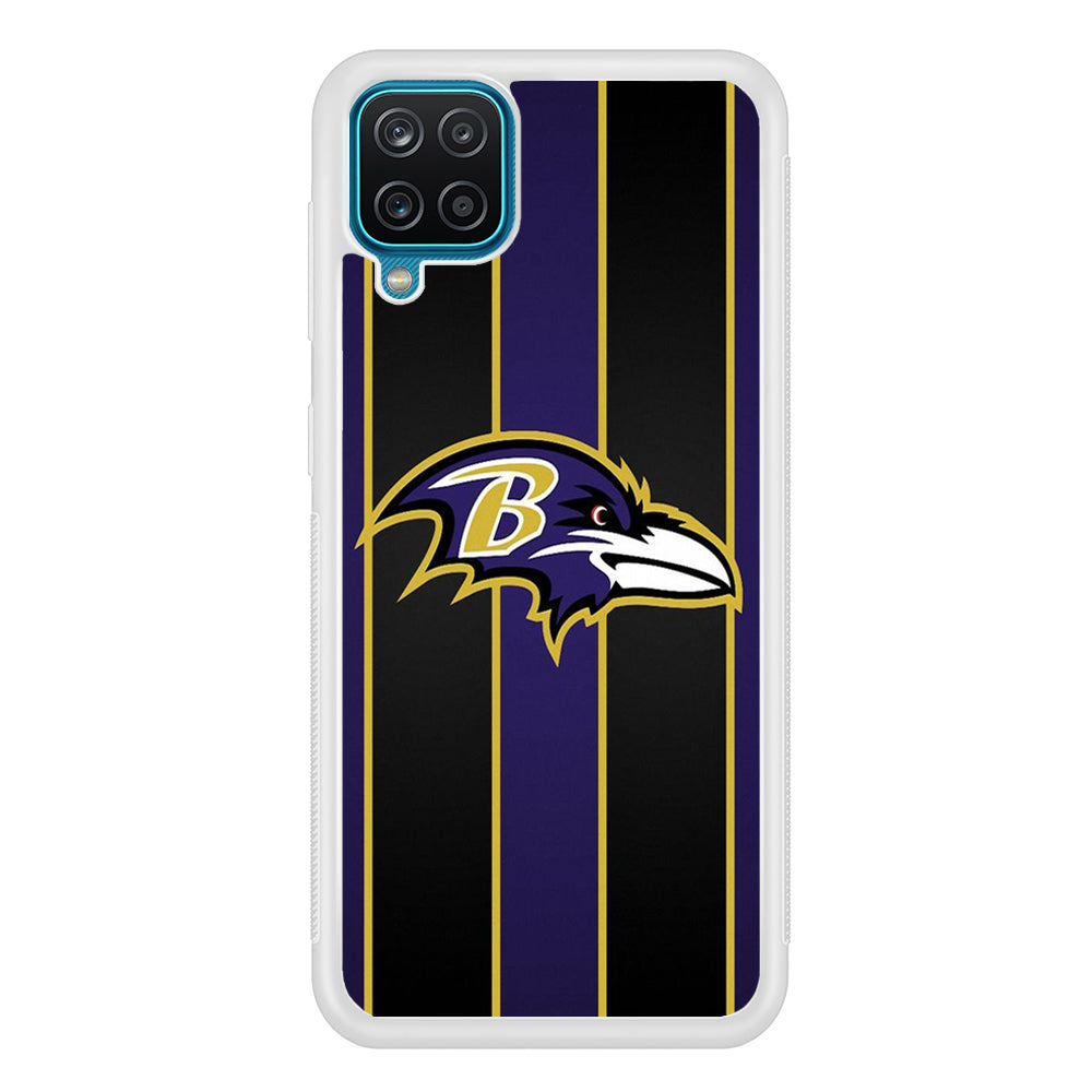 NFL Baltimore Ravens 001 Samsung Galaxy A12 Case-Phone Case-Rubber White (2D Case)-Altracase