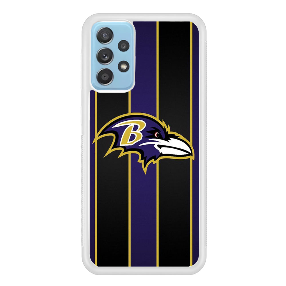 NFL Baltimore Ravens 001 Samsung Galaxy A72 Case-Phone Case-Rubber White (2D Case)-Altracase