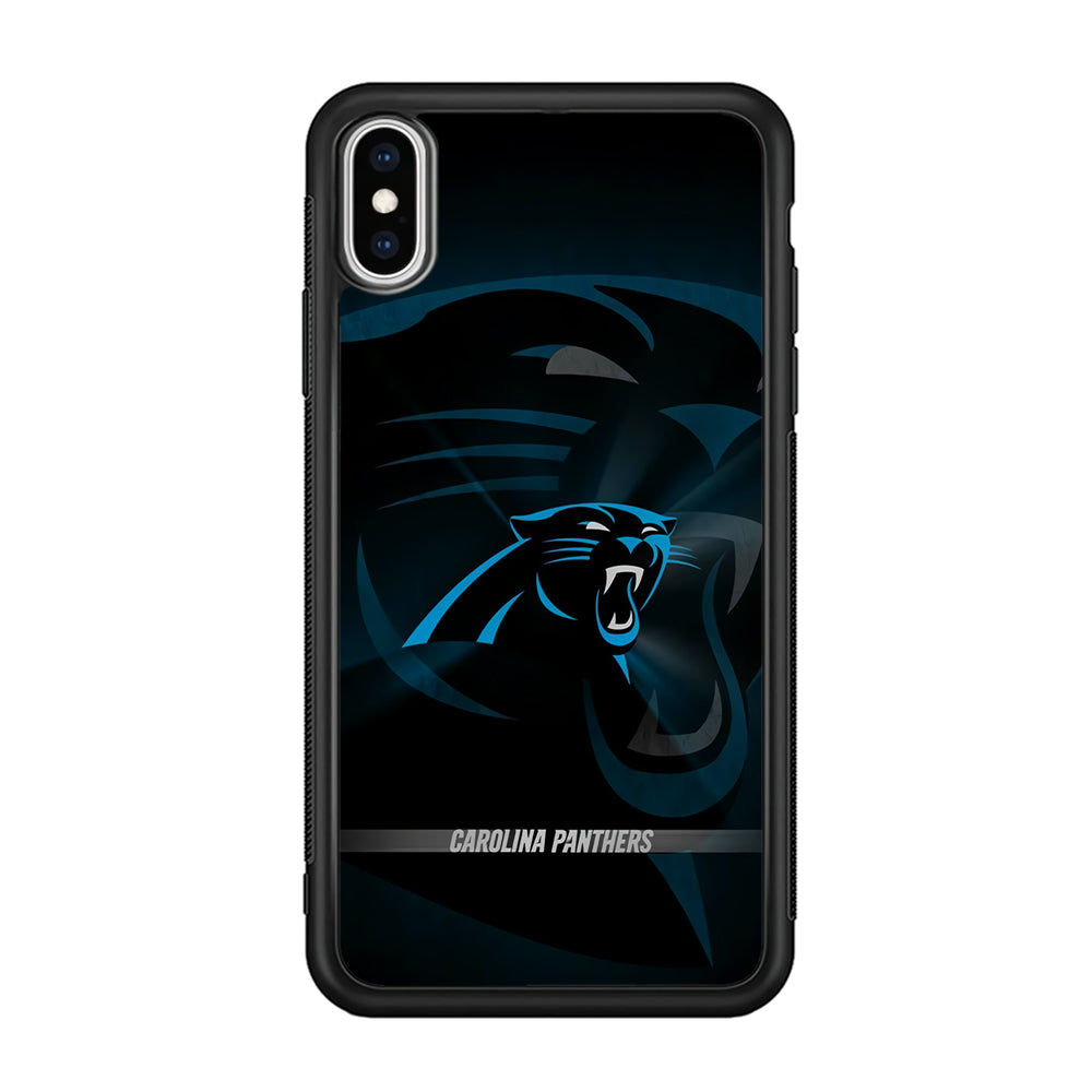 NFL Carolina Panthers 001 iPhone Xs Case-Phone Case-Rubber Black (2D Case)-Altracase