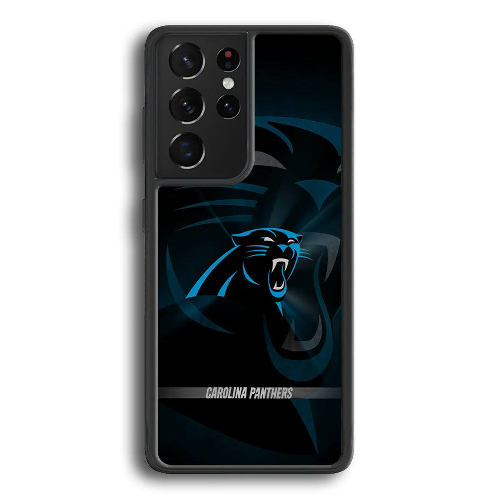 NFL Carolina Panthers 001 Samsung Galaxy S21 Ultra Case-Phone Case-Rubber Black (2D Case)-Altracase