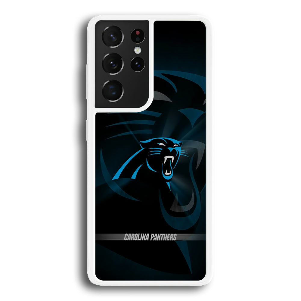 NFL Carolina Panthers 001 Samsung Galaxy S21 Ultra Case-Phone Case-Rubber White (2D Case)-Altracase