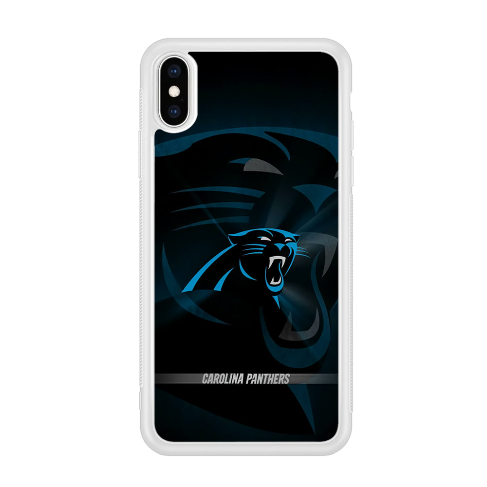 NFL Carolina Panthers 001 iPhone Xs Case-Phone Case-Rubber White (2D Case)-Altracase