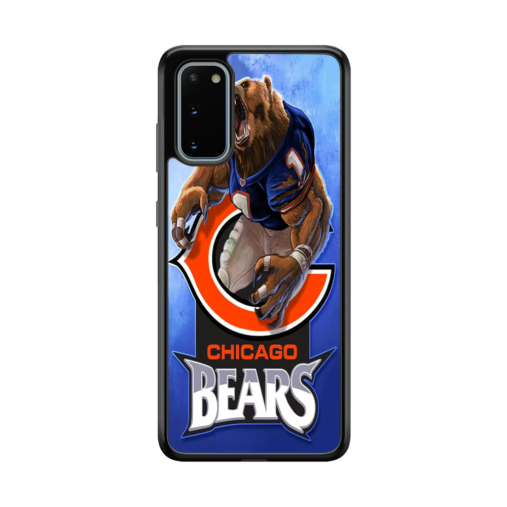 NFL Chicago Bears 001 Samsung Galaxy S20 Case-Phone Case-Rubber Black (2D Case)-Altracase