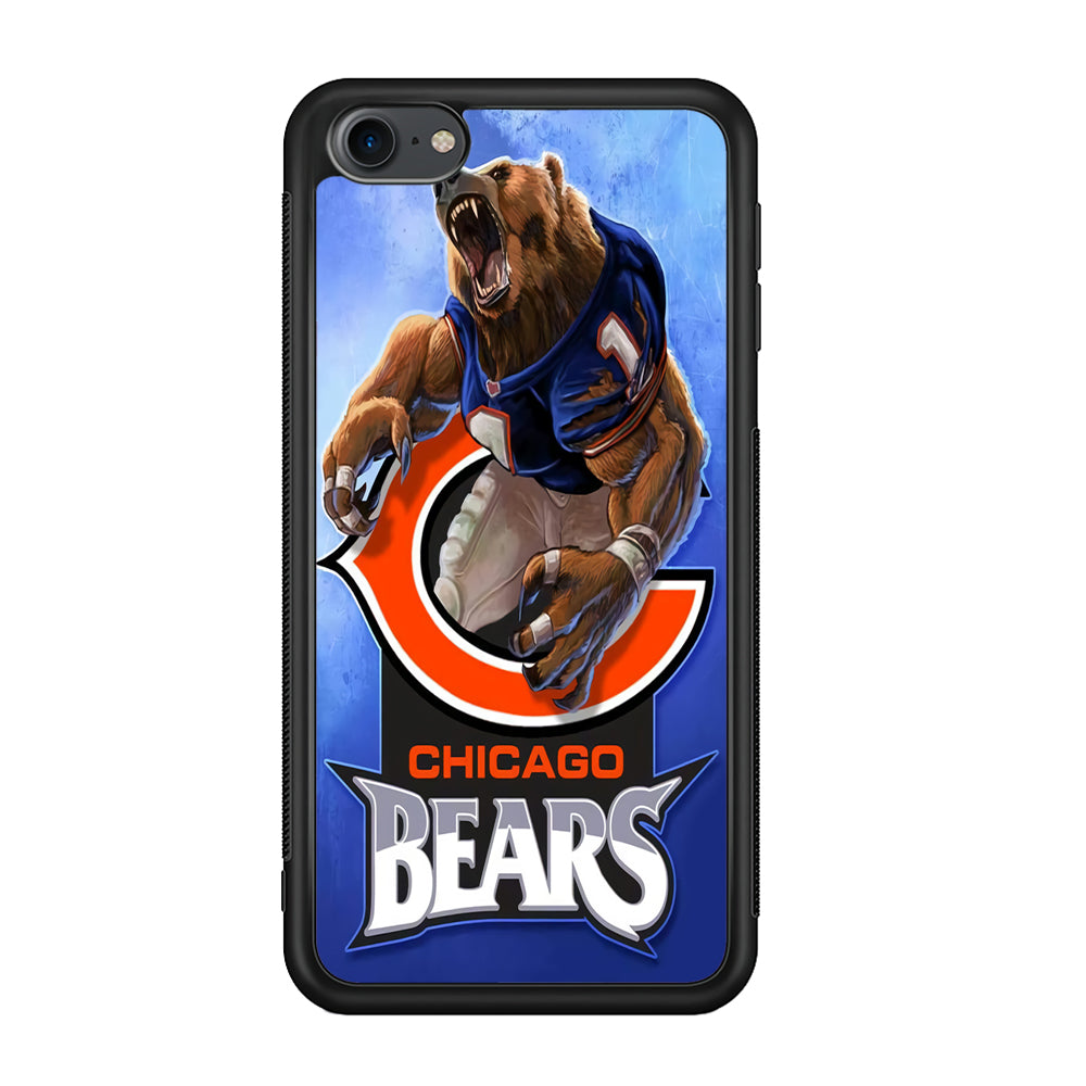 NFL Chicago Bears 001 iPod Touch 6 Case-Phone Case-Rubber White (2D Case)-Altracase