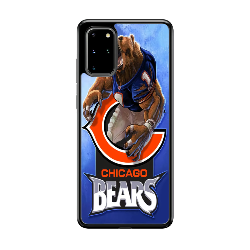 NFL Chicago Bears 001 Samsung Galaxy S20 Plus Case-Phone Case-Rubber Black (2D Case)-Altracase