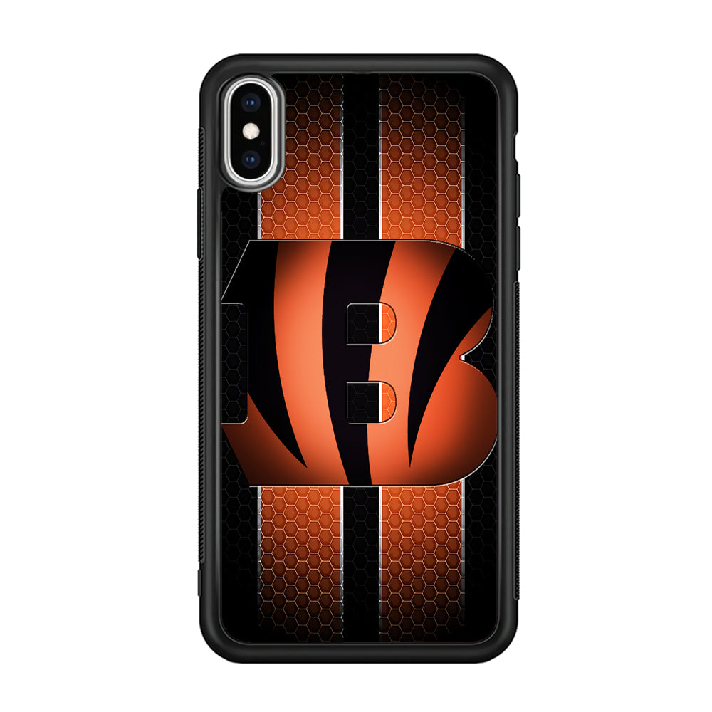 NFL Cincinnati Bengals 001 iPhone Xs Case-Phone Case-Rubber Black (2D Case)-Altracase