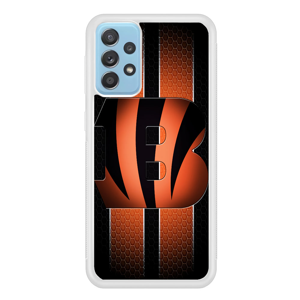 NFL Cincinnati Bengals 001 Samsung Galaxy A72 Case-Phone Case-Rubber White (2D Case)-Altracase