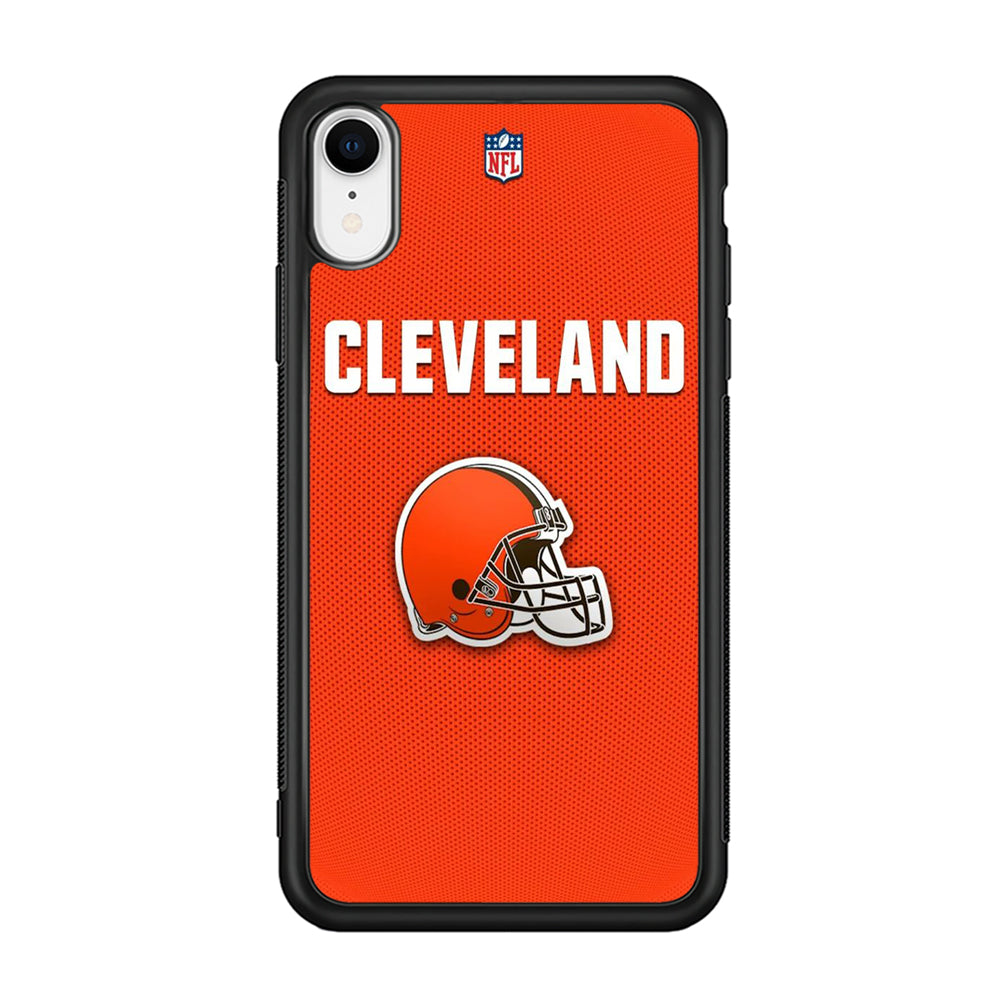 NFL Cleveland Browns 001 iPhone XR Case-Phone Case-Rubber Black (2D Case)-Altracase