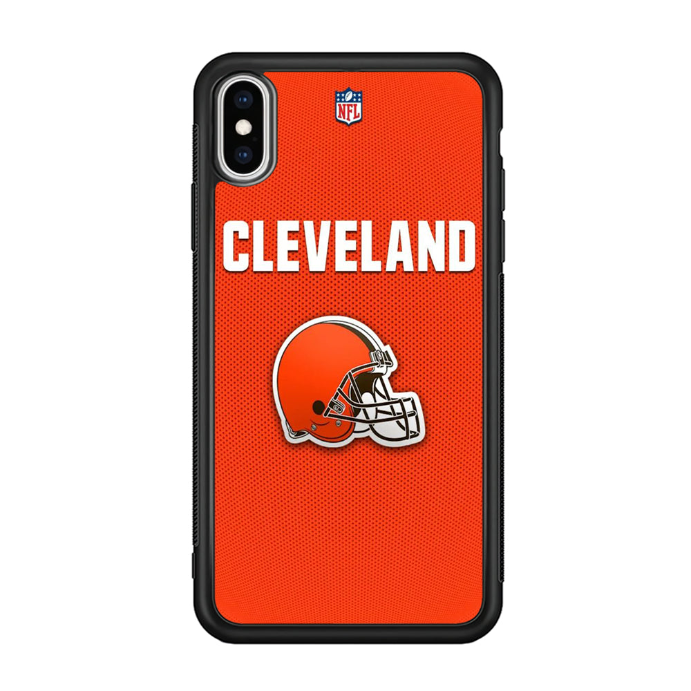 NFL Cleveland Browns 001 iPhone Xs Case-Phone Case-Rubber Black (2D Case)-Altracase