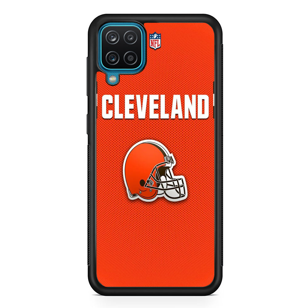 NFL Cleveland Browns 001 Samsung Galaxy A12 Case-Phone Case-Rubber Black (2D Case)-Altracase
