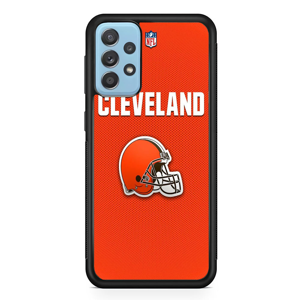 NFL Cleveland Browns 001 Samsung Galaxy A72 Case-Phone Case-Rubber Black (2D Case)-Altracase
