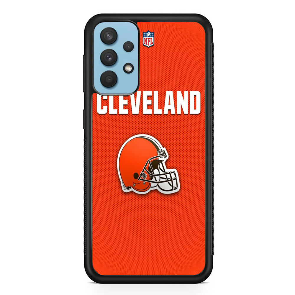 NFL Cleveland Browns 001 Samsung Galaxy A32 Case-Phone Case-Rubber Black (2D Case)-Altracase