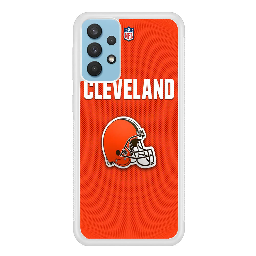 NFL Cleveland Browns 001 Samsung Galaxy A32 Case-Phone Case-Rubber White (2D Case)-Altracase