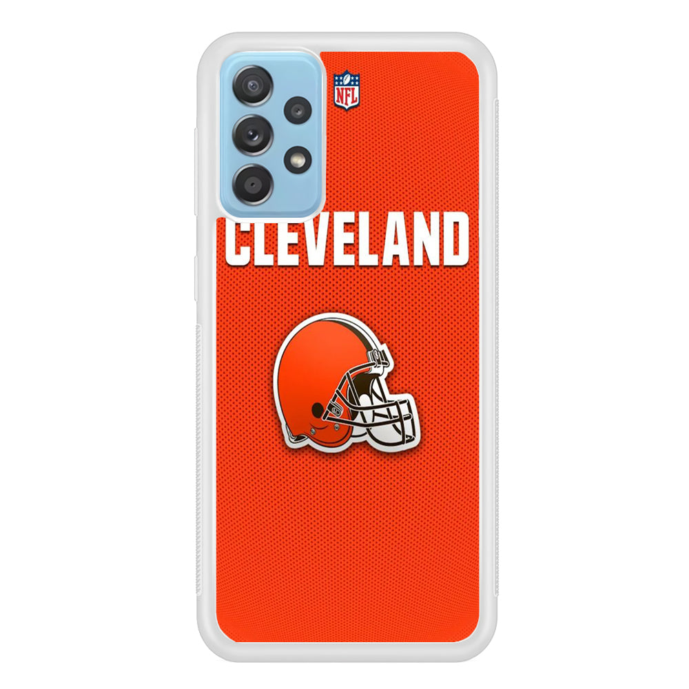 NFL Cleveland Browns 001 Samsung Galaxy A72 Case-Phone Case-Rubber White (2D Case)-Altracase