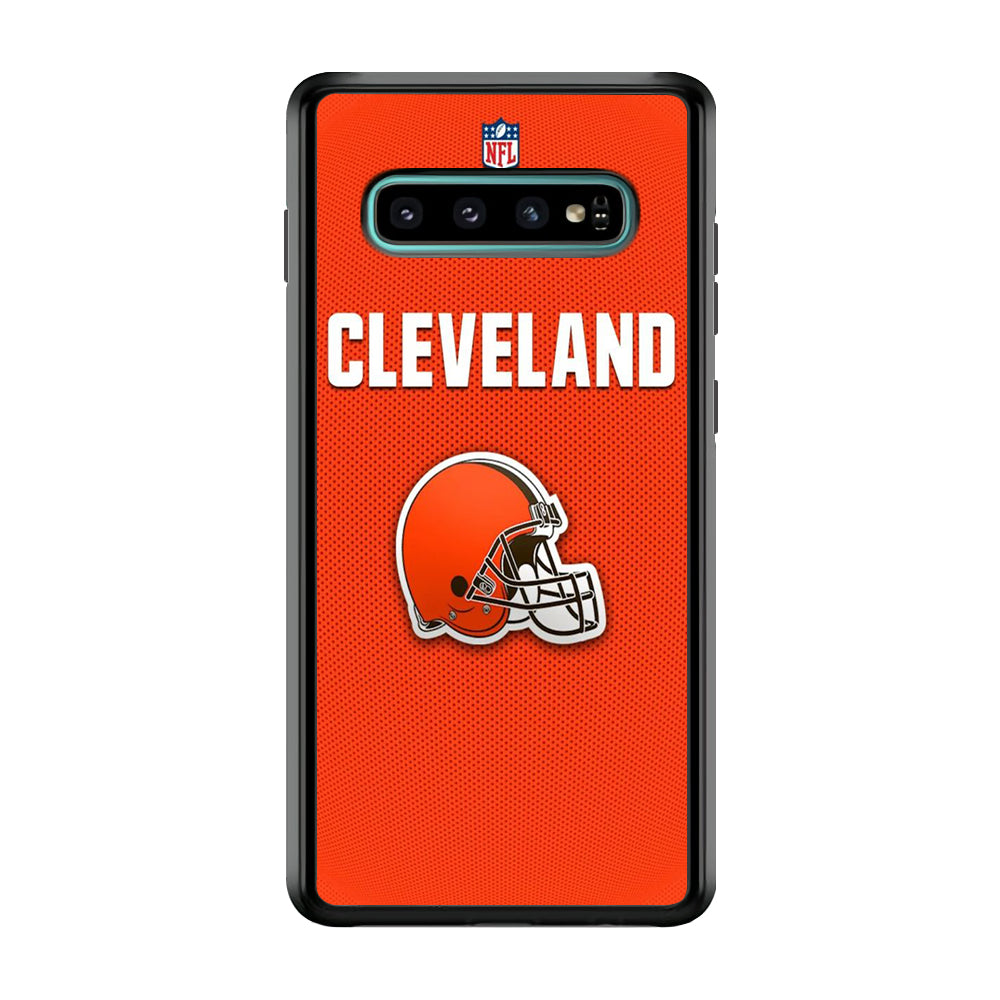NFL Cleveland Browns 001 Samsung Galaxy S10 Plus Case-Phone Case-Rubber Black (2D Case)-Altracase