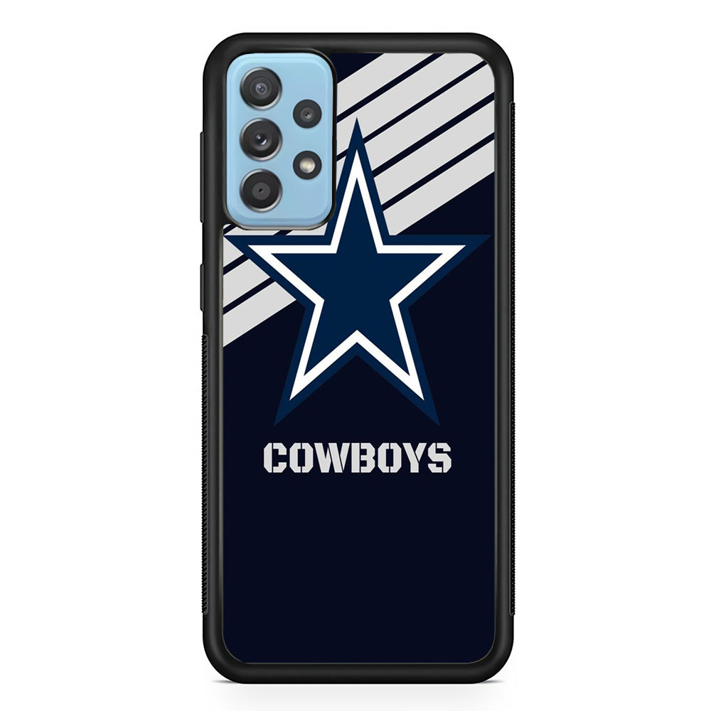 NFL Dallas Cowboys 001 Samsung Galaxy A72 Case-Phone Case-Rubber Black (2D Case)-Altracase