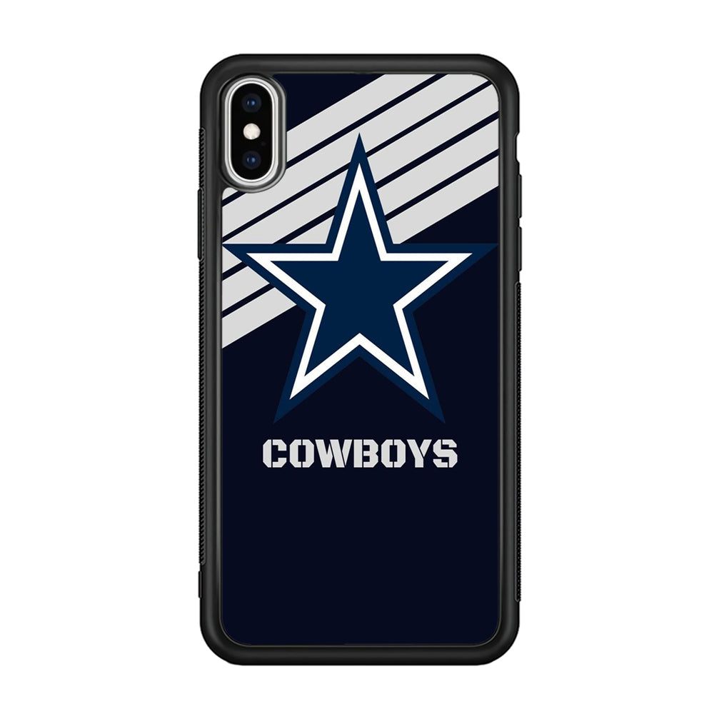 NFL Dallas Cowboys 001 iPhone Xs Case-Phone Case-Rubber Black (2D Case)-Altracase
