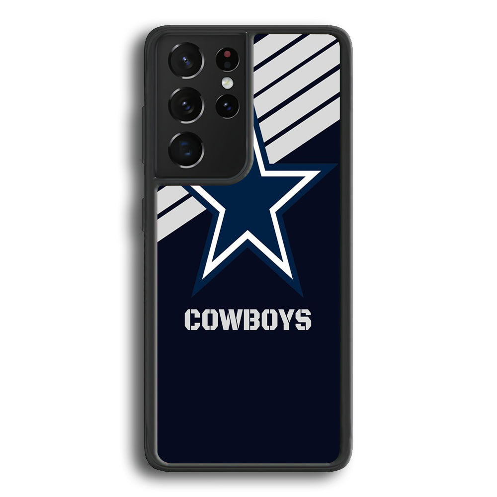 NFL Dallas Cowboys 001 Samsung Galaxy S21 Ultra Case-Phone Case-Rubber Black (2D Case)-Altracase