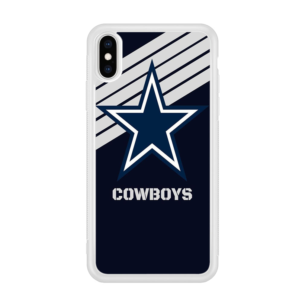NFL Dallas Cowboys 001 iPhone Xs Case-Phone Case-Rubber White (2D Case)-Altracase