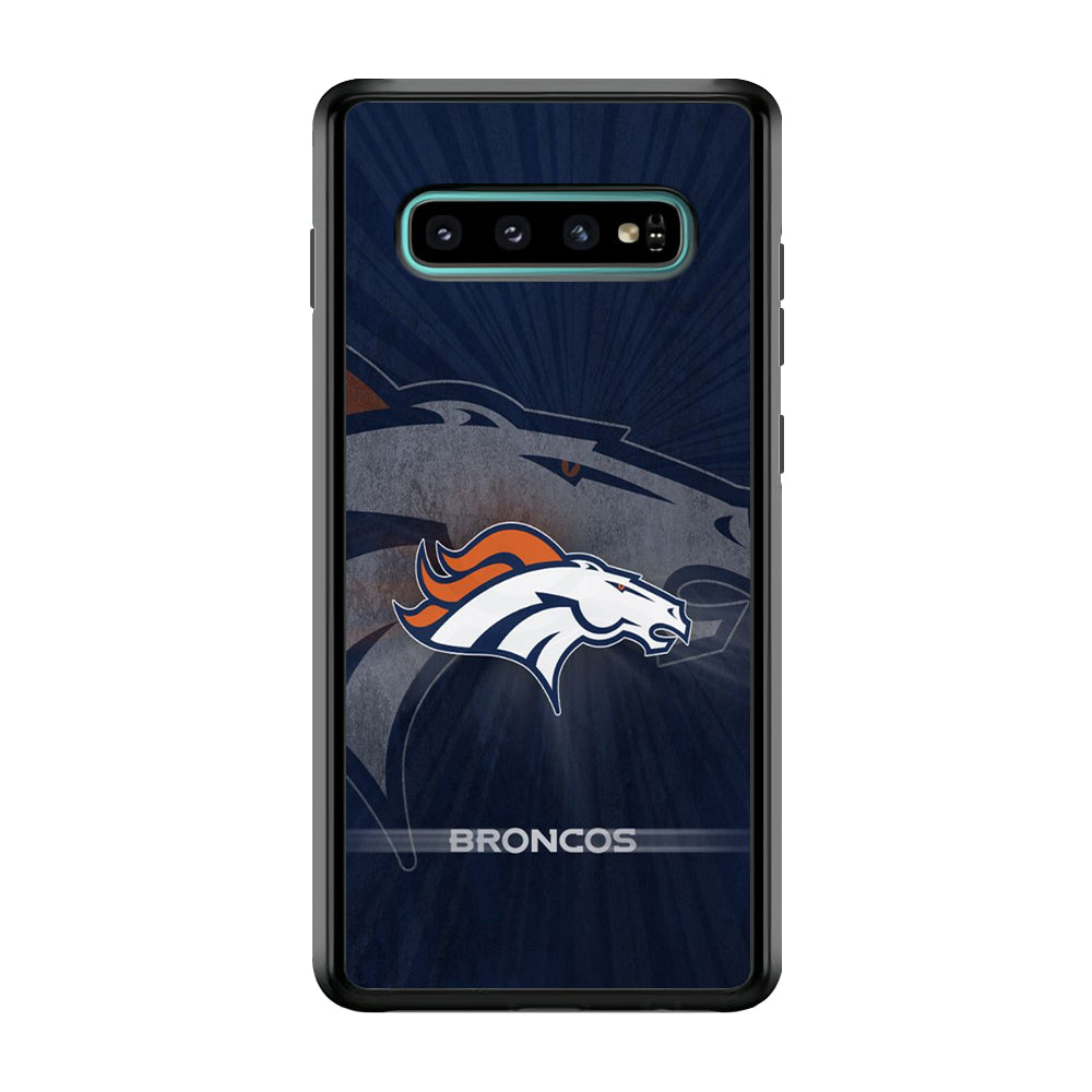 NFL Denver Broncos 001 Samsung Galaxy S10 Case-Phone Case-Rubber Black (2D Case)-Altracase