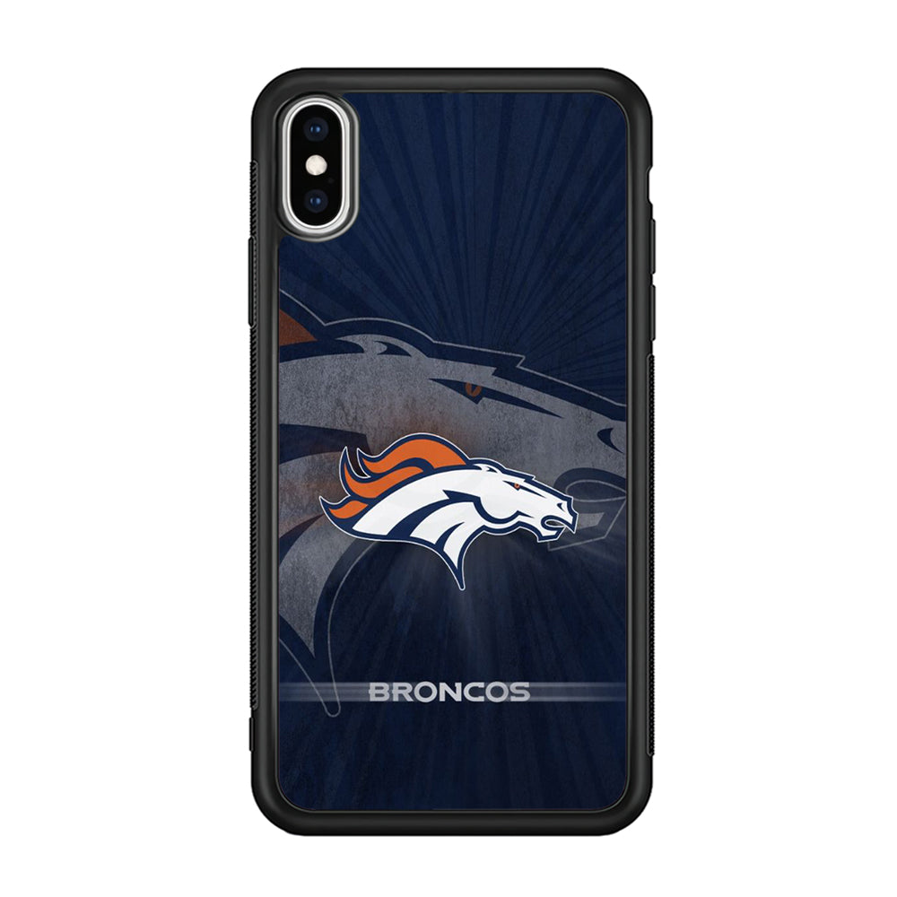 NFL Denver Broncos 001 iPhone Xs Case-Phone Case-Rubber Black (2D Case)-Altracase