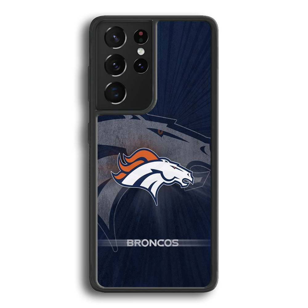 NFL Denver Broncos 001 Samsung Galaxy S21 Ultra Case-Phone Case-Rubber Black (2D Case)-Altracase