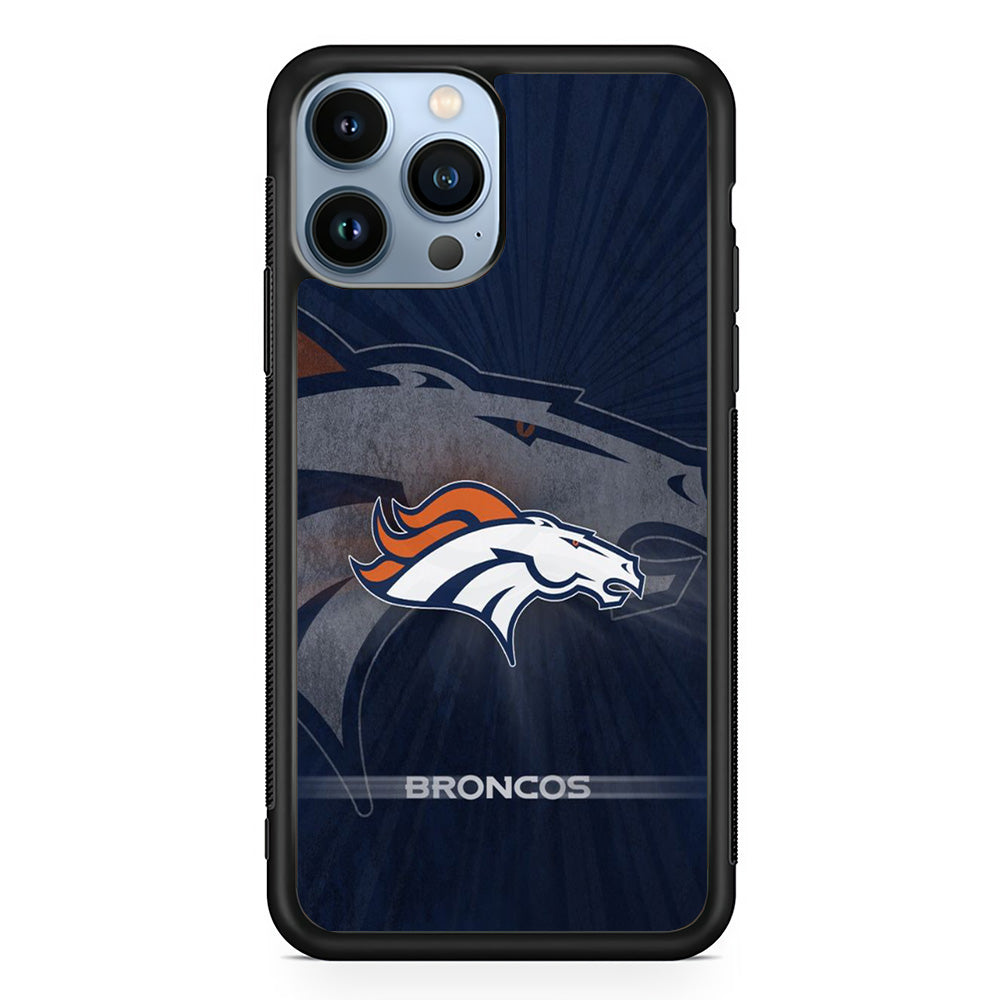 NFL Denver Broncos 001 iPhone 15 Pro Max Case-Phone Case-Rubber Black (2D Case)-Altracase