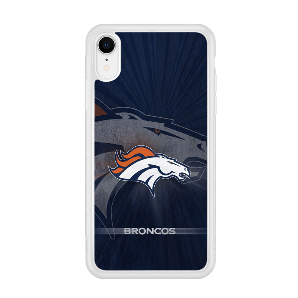 NFL Denver Broncos 001 iPhone XR Case-Phone Case-Rubber White (2D Case)-Altracase