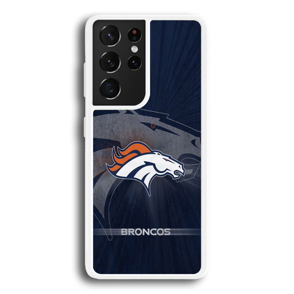 NFL Denver Broncos 001 Samsung Galaxy S21 Ultra Case-Phone Case-Rubber White (2D Case)-Altracase