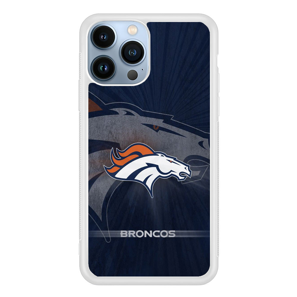 NFL Denver Broncos 001 iPhone 15 Pro Max Case-Phone Case-Rubber White (2D Case)-Altracase