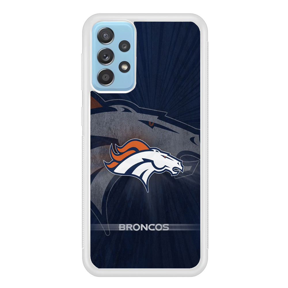 NFL Denver Broncos 001 Samsung Galaxy A72 Case-Phone Case-Rubber White (2D Case)-Altracase