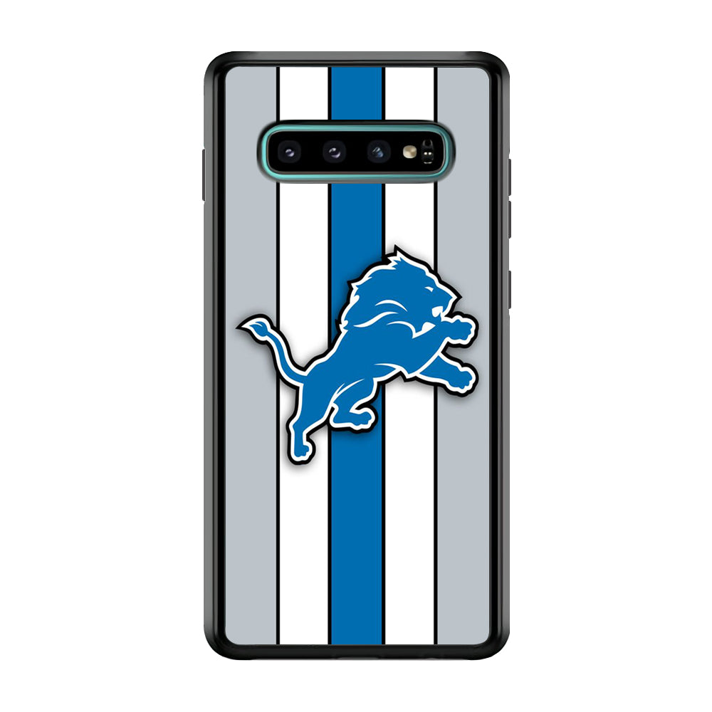 NFL Detroit Lions 001 Samsung Galaxy S10 Case-Phone Case-Rubber Black (2D Case)-Altracase
