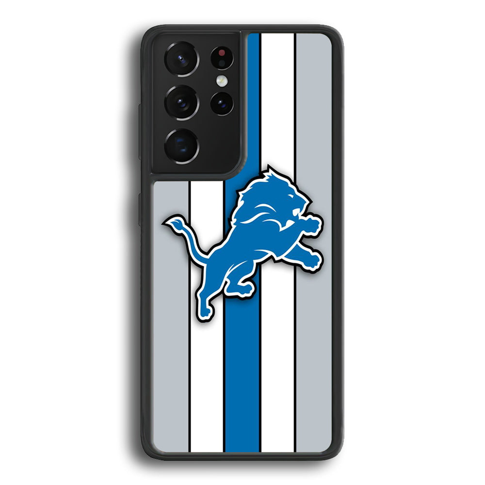 NFL Detroit Lions 001 Samsung Galaxy S21 Ultra Case-Phone Case-Rubber Black (2D Case)-Altracase