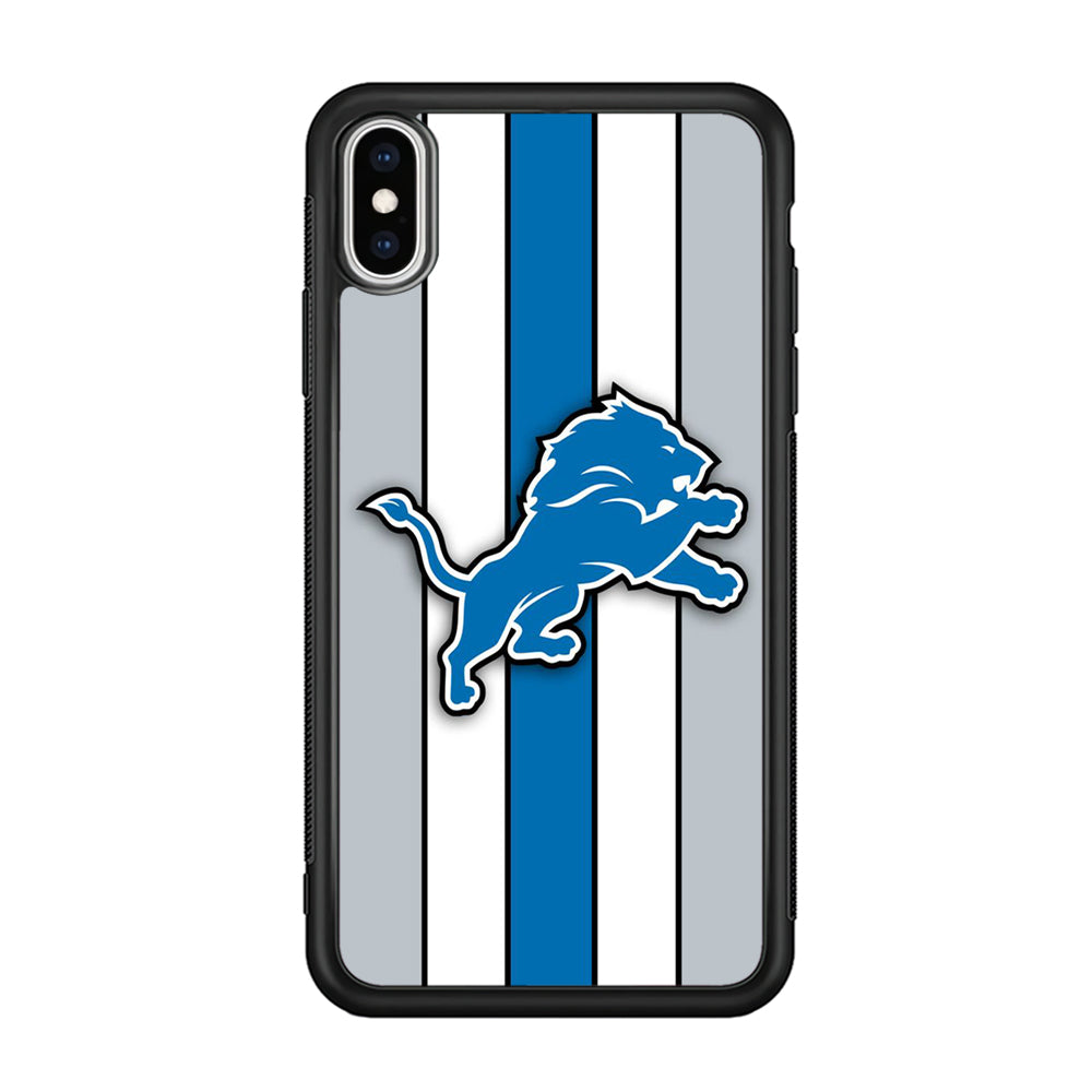 NFL Detroit Lions 001 iPhone Xs Case-Phone Case-Rubber Black (2D Case)-Altracase