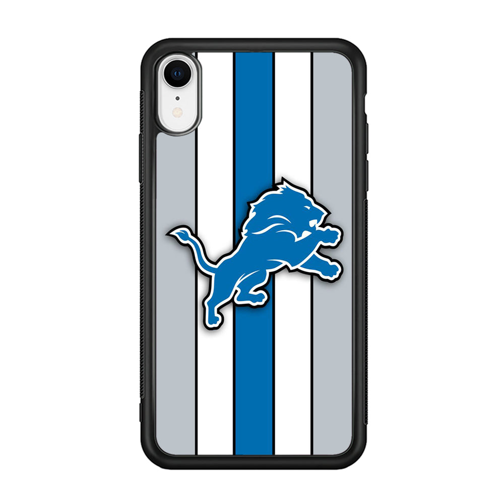 NFL Detroit Lions 001 iPhone XR Case-Phone Case-Rubber Black (2D Case)-Altracase