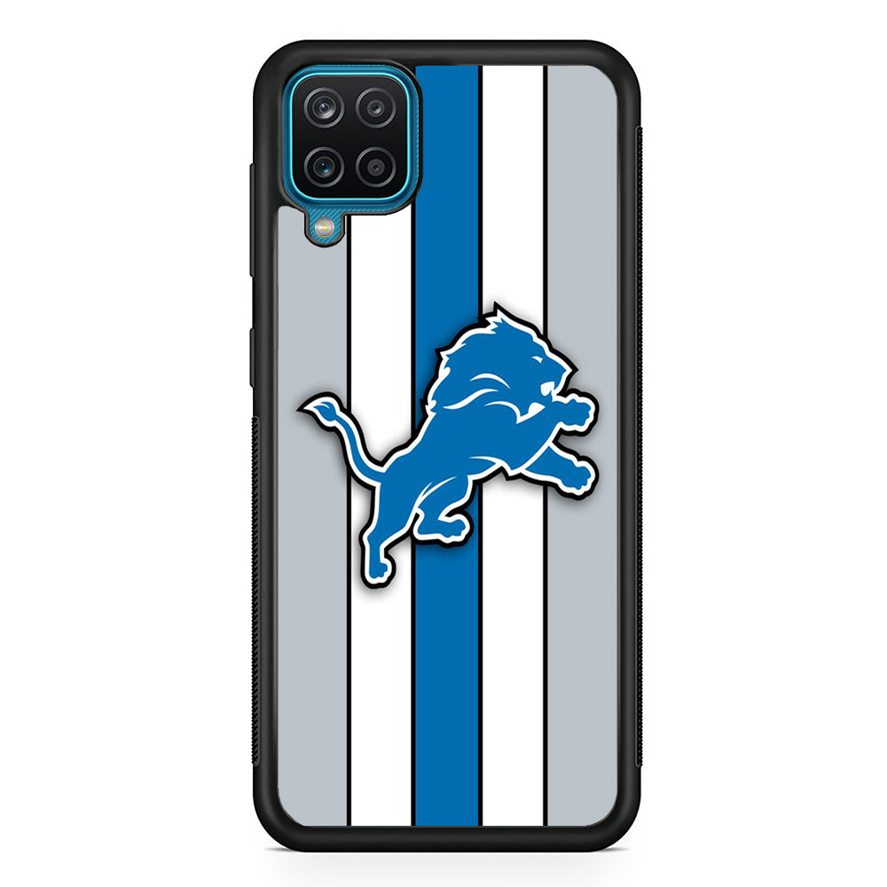 NFL Detroit Lions 001 Samsung Galaxy A12 Case-Phone Case-Rubber Black (2D Case)-Altracase