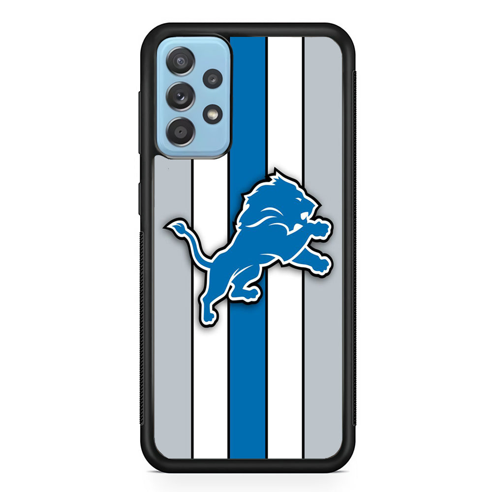 NFL Detroit Lions 001 Samsung Galaxy A72 Case-Phone Case-Rubber Black (2D Case)-Altracase